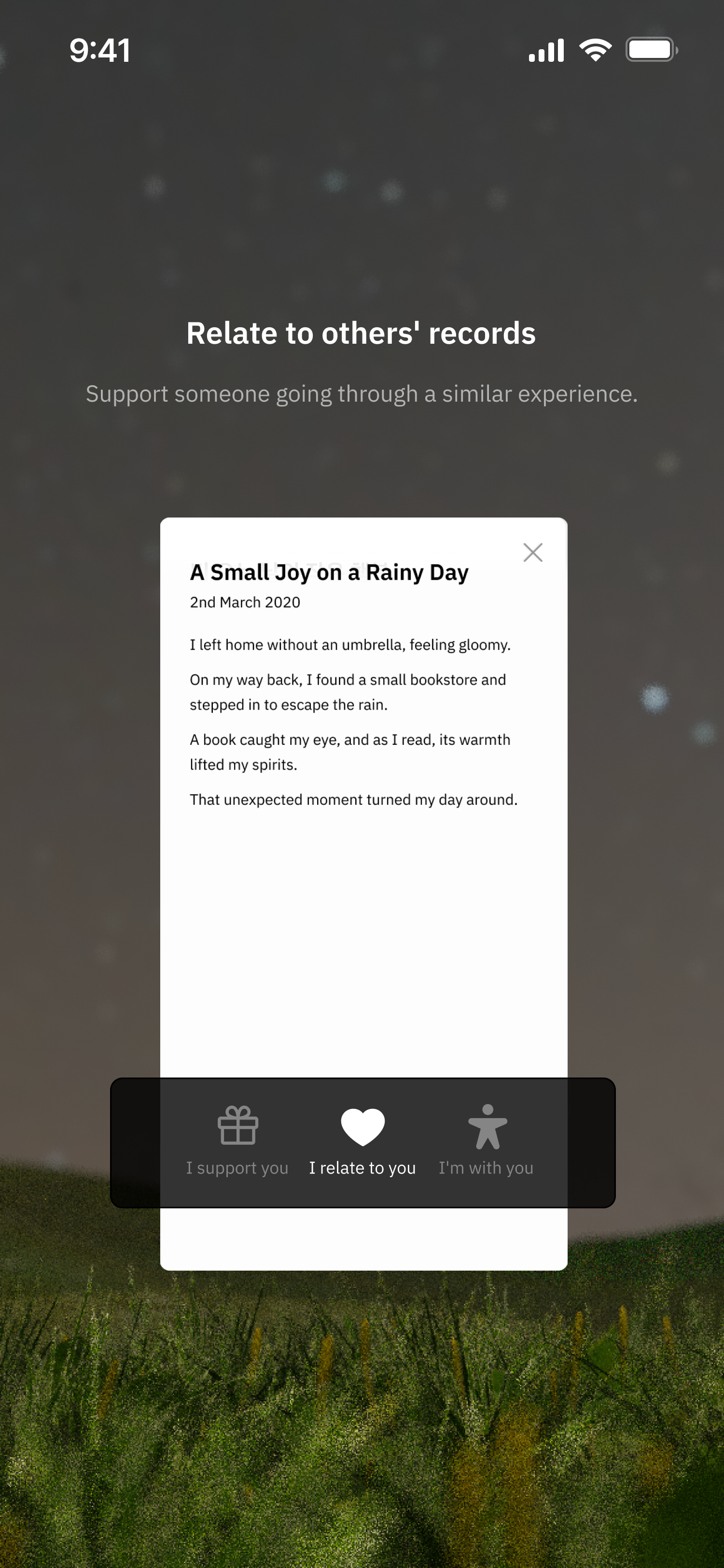 Community Support Screen